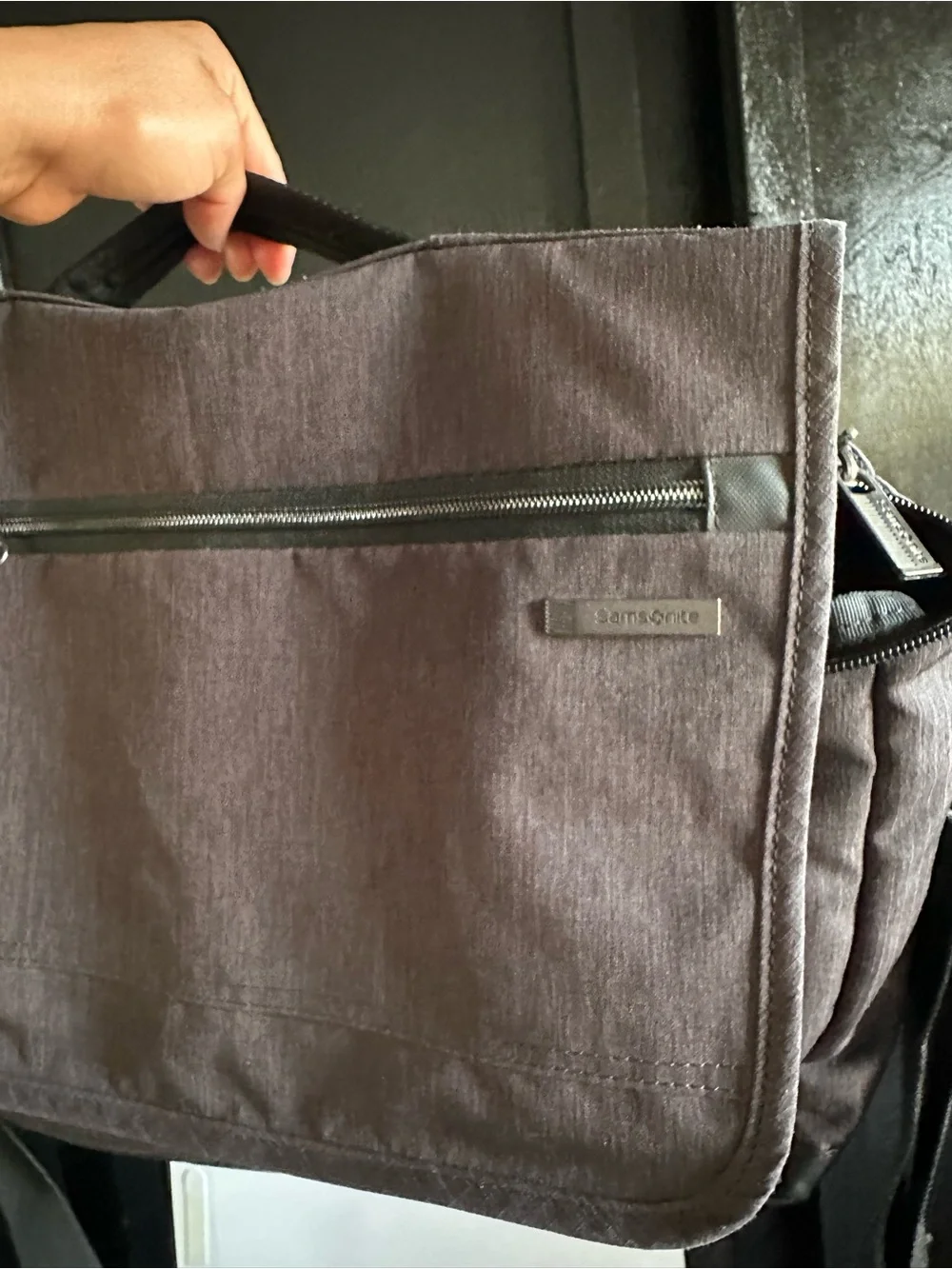 Samsonite Charcoal Gray Messenger Bag with Shoulder Strap